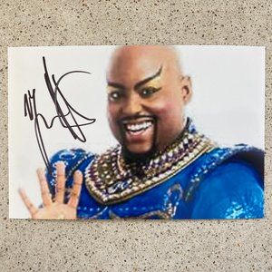 Major Attaway Signed 4X6” Photo Color The Genie In The Broadway musical Aladdin